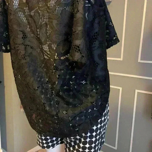 Worthington lace  Petite Womens Round Neck Short Sleeve Blouse Size M - Picture 9 of 10